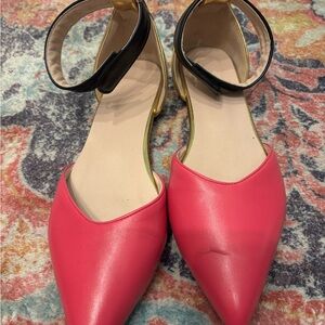 Chic Pink, Gold and Black Women's Flats